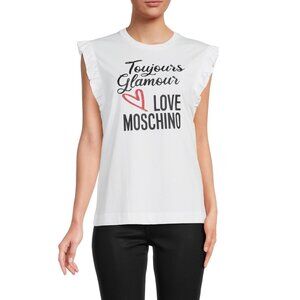 Love Moschino Toujours Glamour Top – Size IT 40 / US 6, White
